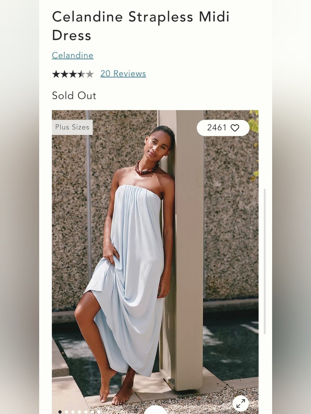 Celandine Strapless Midi Dress - Icy Blue